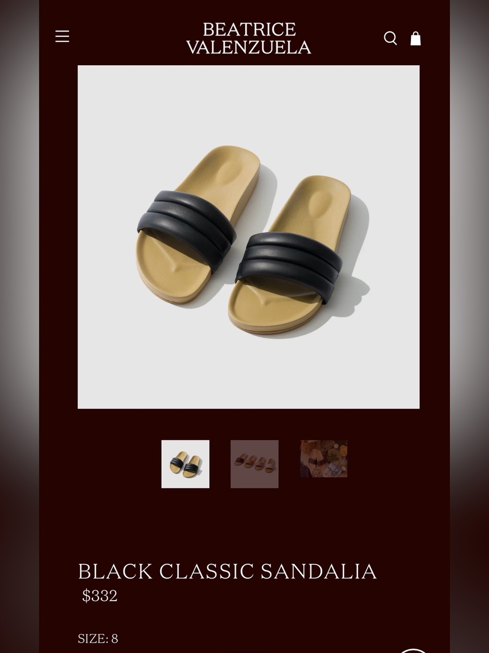 Beatrice Valenzuela Black and Tan Slide Sandals